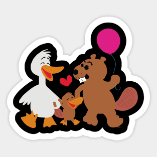 Platypus Family Sticker